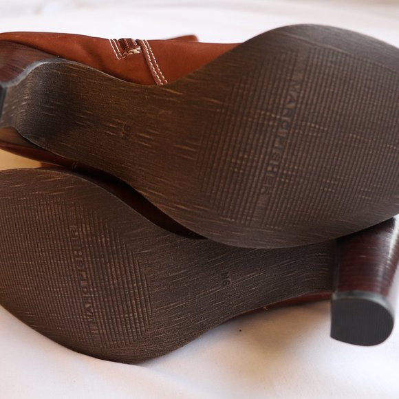 Tall Caramel Leather Boots - Picture 6 of 10